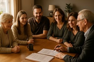 Elternhand übergibt symbolisch Hausschlüssel an die nächste Generation