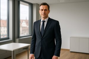 Europäischer Sachverständiger präsentiert in einem deutschen Büro ein Balkendiagramm zu Verkehrswert und Barrierefreiheit
