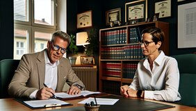 Sachverständiger berät Eigentümer über Bewertungsunterlagen