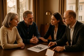 Familiensituation vor dem geerbten Elternhaus