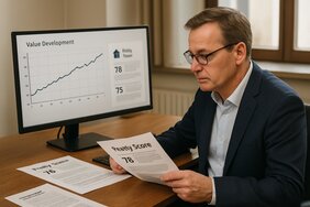 Europäischer Sachverständiger analysiert die langfristige Entwicklung von Familienlagen an einer Zeitachse in einem deutschen Büro