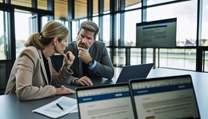 Steuerberater und Anwältin diskutieren Datenschutz bei Immobilienportalen