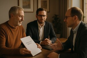 Langjähriger Vermieter vor seinem Mehrfamilienhaus